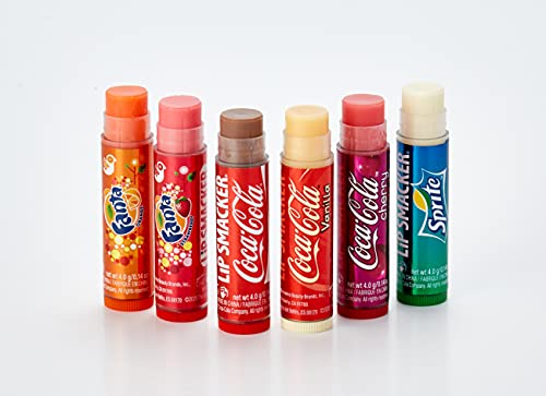 Lip Smacker - Colección Coca-Cola Lata Vintage - 6 Bálsamos Labiales de Diferentes Sabores para Niños - Caja de Colección con la Forma de la Icónica Botella Vintage de Coca-Cola - Pack de 6 Unidades