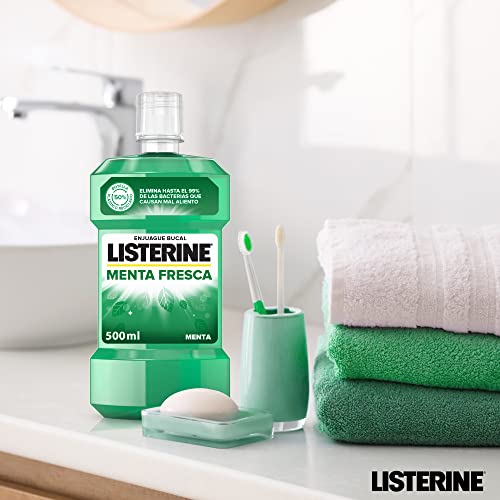 Listerine, Enjuague Bucal Menta Fresca, 500 ml