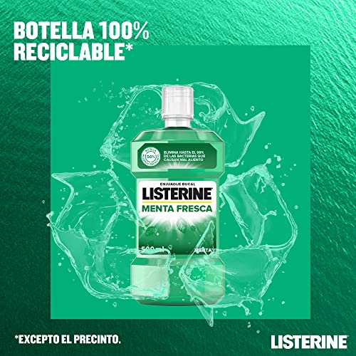 Listerine, Enjuague Bucal Menta Fresca, 500 ml