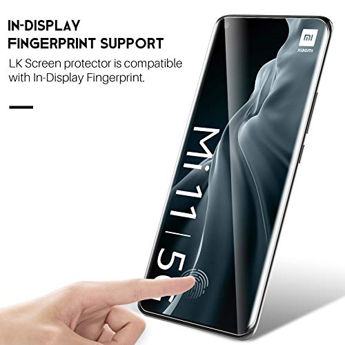 LK Compatible con Xiaomi Mi 11 5G Protector de Pantalla,2 Pack Protector Pantalla y 3 Pack Protector de Lente de cámara, Película Protectora de TPU,Doble protección