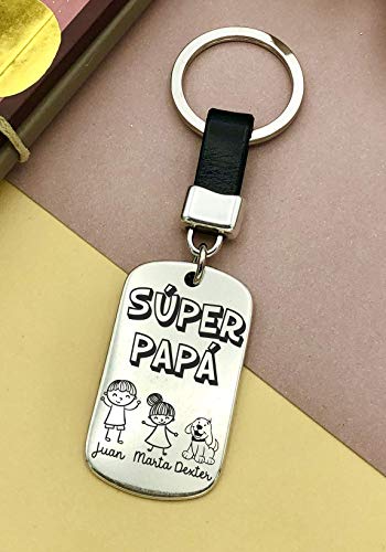 Llavero Súper Papá regalo Día del Padre personalizado hombre