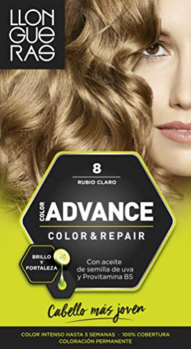 Llongueras Color Advance Tinte, Tono: 8 Rubio Claro - 200 g