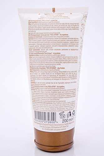 Loción corporal de argán y aceite de rosa, Leche corporal para una piel flexible, suave y tersa, Restaurador de la piel y humectante calmante, Crema corporal para el cuidado del tatuaje 200 ml