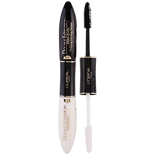 L'oreal paris - 2 x double extension ceramide r extra black mascara 2x6ml new