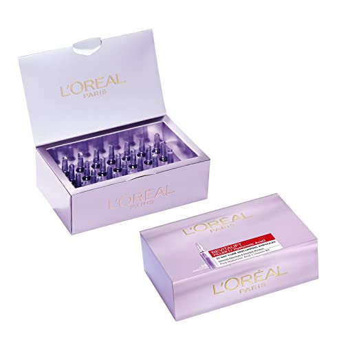 L'Oréal Paris Ampollas Rellenadoras Antiedad con Ácido Hialurónico Puro y Vitamina B5 Revitalift Filler, Hidratación intensa, Caja 28 unidades monodosis, 1.3 ml