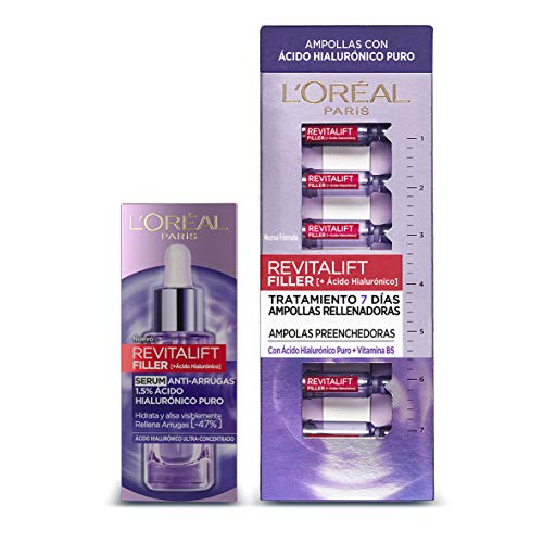 L'Oreal Paris Dermo Expertise Revitalift Filler - Sérum con Ácido Hialurónico Puro + Tratamiento Ampollas Ácido Hialuronico