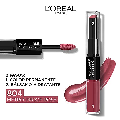 L'Oréal Paris Infaillible Pintalabios Permanente Infalible 24H Tono 804 Metro-Proof Rose