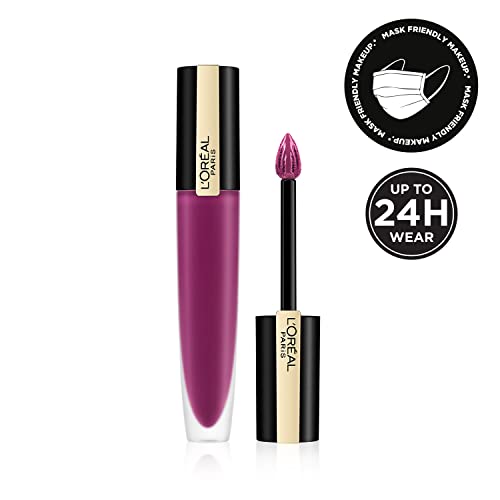 L'Oréal Paris Rouge Signature 104 I Rebel Pintalabios Mate Permanente Morado - 7 ml