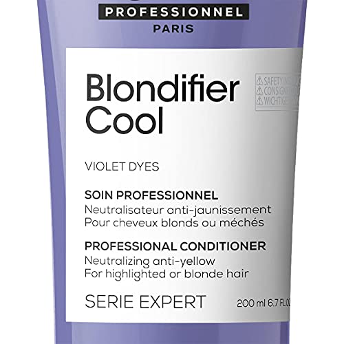 L’Oréal Professionnel | Acondicionador iluminador y restaurador para cabellos con mechas o rubios, Blondifier Cool, SERIE EXPERT