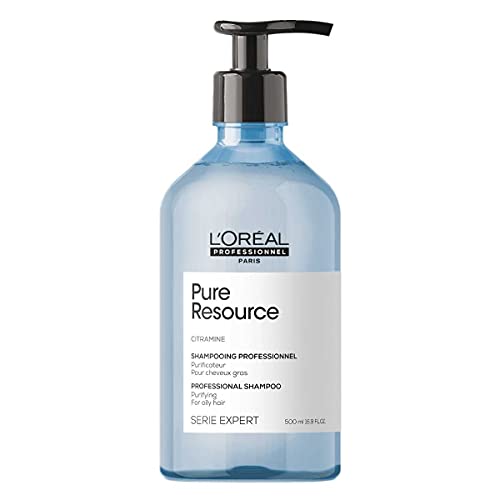 L’Oréal Professionnel | Champú Tratamiento contra el afinamiento capilar para cabellos grasos, Pure Resource, SERIE EXPERT, 500mL