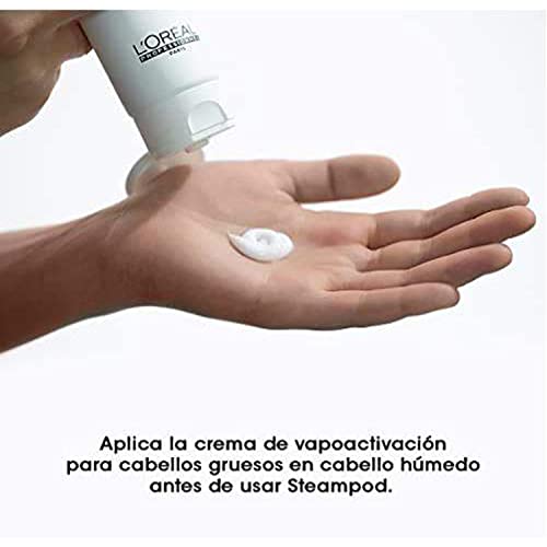 L'Oréal Professionnel | Crema de Alisado Steampod para Cabello Grueso, 150 ml