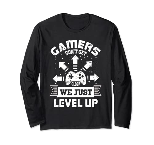 Los jugadores no envejecen sólo suben de nivel Gaming Merch Manga Larga