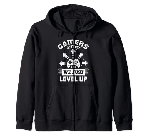 Los jugadores no envejecen sólo suben de nivel Gaming Merch Sudadera con Capucha