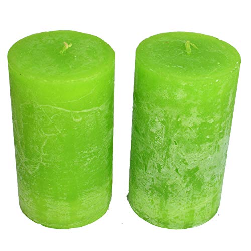 Lote de 2 velas votivas grandes perfumadas, antitabaco, candles para la decoración del interior de tu casa y para crear un ambiente Color: verde. Perfume de manzana 7 x 12 cm, duración 60 horas.