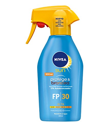 Lote Nivea Sun - Spray solar Protege&Broncea FP30 300 ml + loción After Sun 400 ml + crema solar facial antiedad antimanchas FP50 50 ml