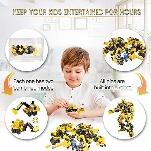 LUKAT Robot Stem Juguetes de Construcción 25-in-1 573 PCS Educativo Ingeniería Bloques Aprendizaje Kit de Juguetes Diversión Creativa Mejor Regalo de Juguete para 6 7 8 9 10+ Años o más Niños y Niñas