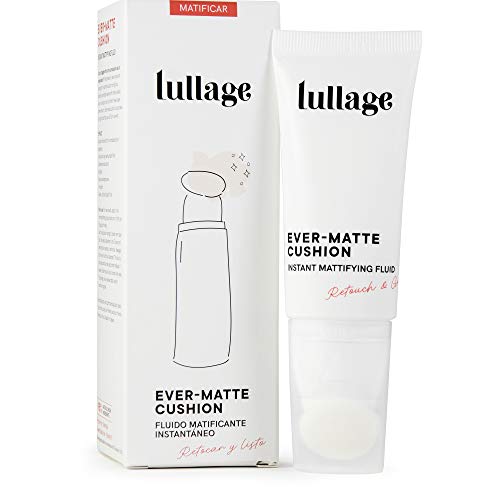 LULLAGE Fluido Matificante Instantáneo Anti-Brillos, 30 ml | Textura aterciopelada en Piel Mixta - Grasa | Tratamiento VEGANO y Natural | Acabado Mate Suave y Sedoso al Instante, Ever-matte Cushion