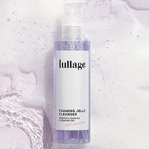 LULLAGE Gel Limpiador Facial Espumoso y Prebiótico Piel Mixta - Grasa, 200 ml | Tratamiento facial VEGANO y natural | Jabón purificante que Combate la Polución en la Piel, Foaming Jelly Cleanser