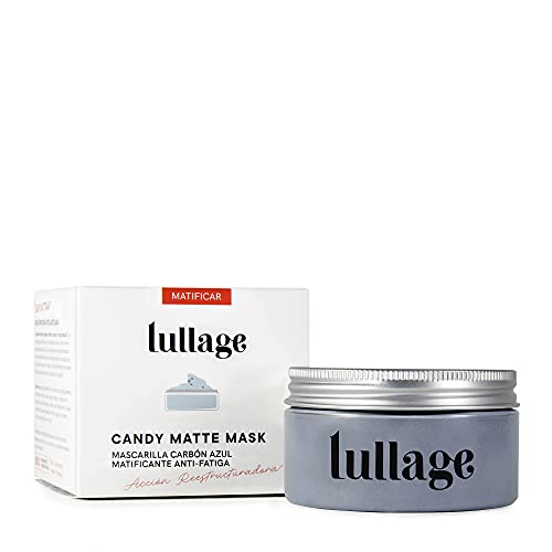 LULLAGE Mascarilla Carbón Azul Acción Purificante Todo tipo de pieles, 100 ml | Tratamiento Detox, Matificante y Anti-fatiga Instantáneo VEGANO y Natural | Equilibrante y Nutritivo, Candy Matte Mask