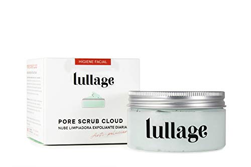 LULLAGE Mousse Limpiador Exfoliante Diario de textura Nube Espumosa Piel Mixta - Grasa, 100 ml | Tratamiento VEGANO y Natural | Purifica y Retira Impurezas, Pore Scrub Cloud