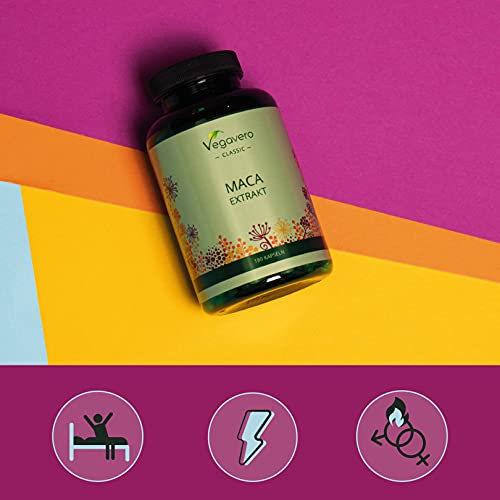 Maca Andina Vegavero® | 4200 mg | Energía + Libido + Hormonal | Cosechada en Perú | Adaptógeno Natural | 6 Meses Suministro | 180 Cápsulas | Maca Amarilla Peruana | Sin Aditivos | Maca Root