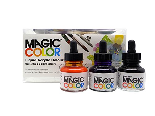 Magic Color - Frascos de pintura acrílica líquida para principiantes (8 unidades, 28 ml)