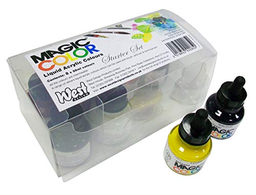 Magic Color - Frascos de pintura acrílica líquida para principiantes (8 unidades, 28 ml)