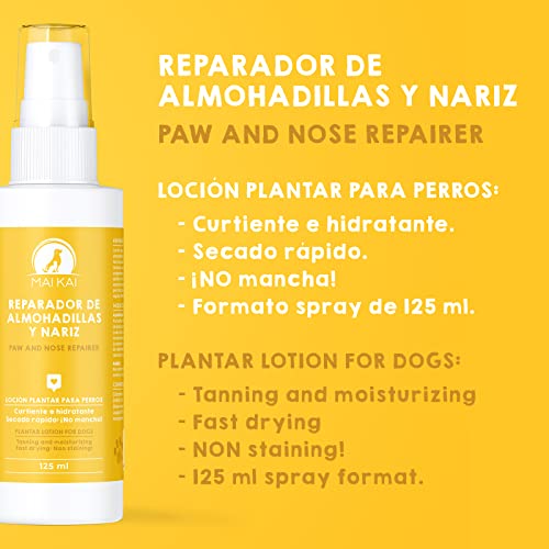 MAIKAI Protector Almohadillas para Perros en Spray (125 ml) Alternativa a cremas y bálsamos - Hidrata y suaviza Nariz y Patas agrietadas