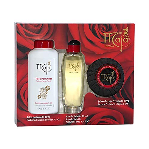 Maja España Eau de Toilette 50 ml Spray + Talco Perfumado 100 G + Jabón Perfumado 100 G