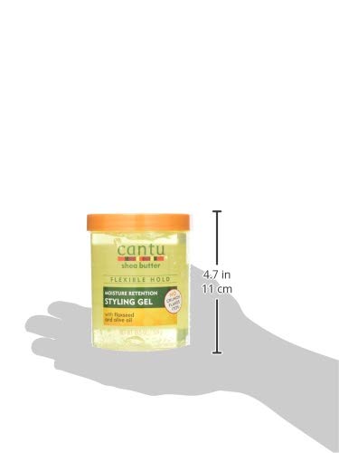 "Manteca de karité Cantu de retención máxima de humedad con linaza y aceite de oliva gel de peinado 18.5oz, 1pack"