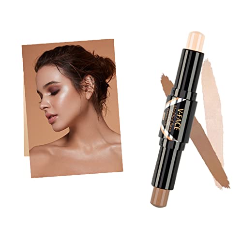 Maquillaje Contouring Wonder Stick, Contouring e Iluminador en Crema, composición doble 3D maquillaje de la cara Resalte Sombra Barra contorno de Lápiz Corrector Pen crema de textura (3#)