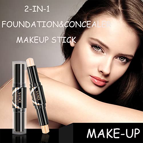 Maquillaje Contouring Wonder Stick, Contouring e Iluminador en Crema, composición doble 3D maquillaje de la cara Resalte Sombra Barra contorno de Lápiz Corrector Pen crema de textura (3#)