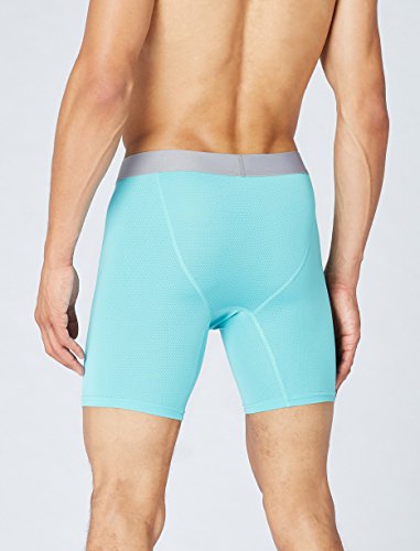 Marca Amazon - find. Bóxer Largos de Deporte para Hombre, Pack de 2, Azul (Turquoise/Worker Blue), L, Label: L