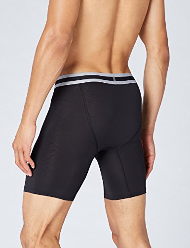 Marca Amazon - find. Bóxer Largos de Deporte para Hombre, Pack de 2, negro, S, Label: S