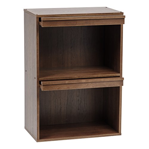 Marca Amazon - Movian CHR-2 Módulo Mueble Armario 2 nicho con puerta abatible en madera MDF, madera de ingeniería, marrón (roble marrón)