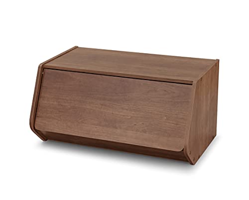 Marca Amazon - Movian, nicho con Fuerta Flegable de madera / Almacenamiento modular de madera aFilable, fácil montaje, modular, Fantalla, cocina - Caja aFilable STB-600D - Marrón