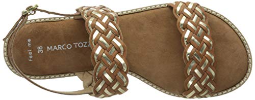 MARCO TOZZI 2-2-28134-26 Leder Sandale, Sandalia Mujer, Cognac Comb, 42 EU