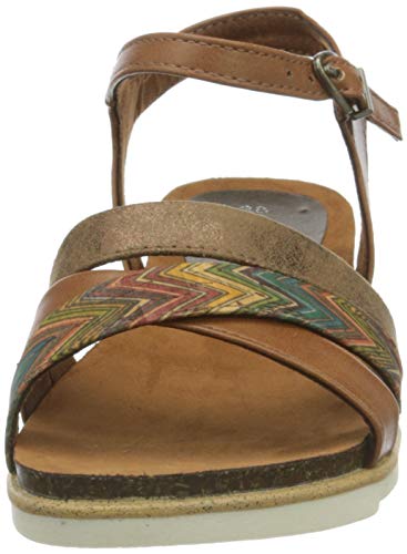 Marco Tozzi Sandalias 2-2-28410-26, Mujer, Cognac Ant Com, 40 EU