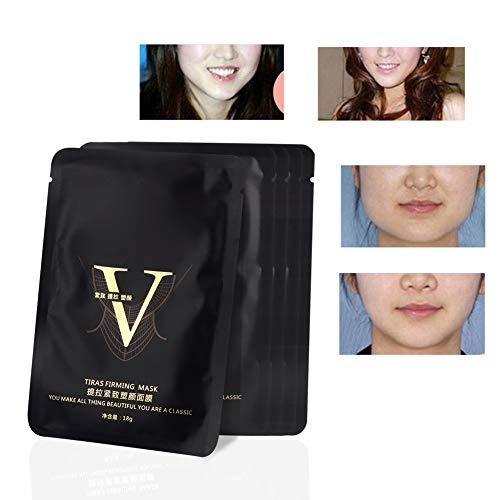 Máscara V Line, 5 uds, Mascarilla adelgazante hidratante facial, parche reafirmante facial, reductor de mentón doble, mascarilla con forma de cara durante toda la noche