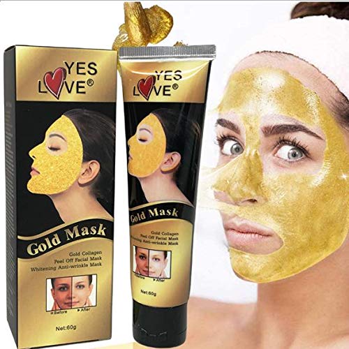 Mascarilla GOLD MASK COLAGENO para Puntos Negros, Blackhead Peel-off Mask, AntiEvejeciminto, Lifting, Remover Mask, Peel Off, Face Mask, Antiarrugas Minimizador Poros, Eliminar Puntos Negros 60g