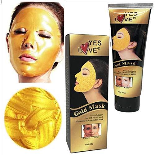 Mascarilla GOLD MASK COLAGENO para Puntos Negros, Blackhead Peel-off Mask, AntiEvejeciminto, Lifting, Remover Mask, Peel Off, Face Mask, Antiarrugas Minimizador Poros, Eliminar Puntos Negros 60g