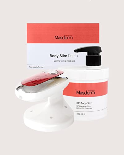 MASDERM | Pack Celulitis 3 en 1 | Aparato Radiofrecuencia Corporal + Crema Anticelulitis 500 ML + Parches Anticeluliticos | Masajeador Celulitis y Grasa | Cavitación y Radiofrecuencia Profesional