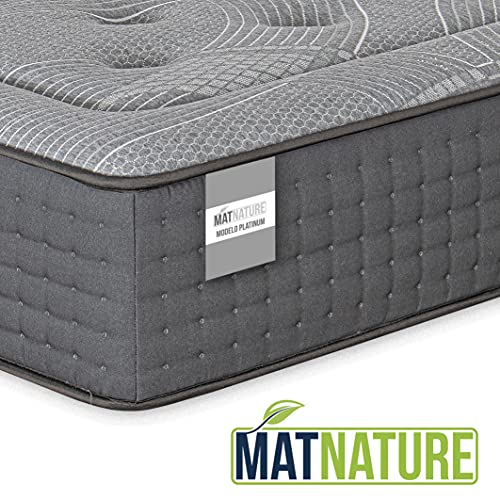 Matnature | Colchón Modelo Platinum | Altura 30 cm | Colchón Viscoelástico | Colchón Muelles Ensacados | Colchón Transpirable | Colchón Antideslizante | Colchón Antiácaros (90 x 190 cm)