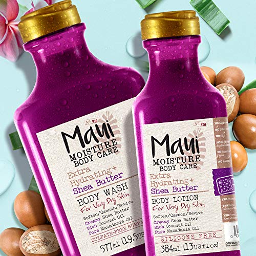 Maui Moisture Loción corporal para piel seca, manteca de karité y aloe vera, 384 ml