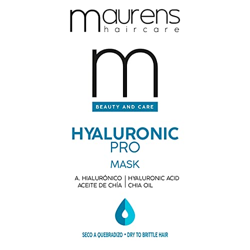 Maurens Mascarilla Superhidratante Hyaluronic Pro, con Ácido Hialurónico y Aceite de Chia, para cabellos secos o resecados por procesos químicos, 970 ml