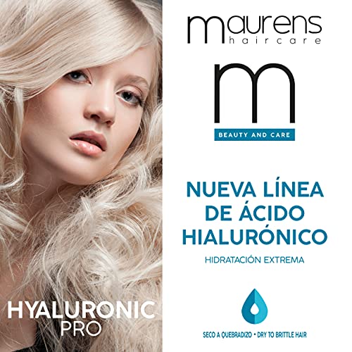 Maurens Mascarilla Superhidratante Hyaluronic Pro, con Ácido Hialurónico y Aceite de Chia, para cabellos secos o resecados por procesos químicos, 970 ml