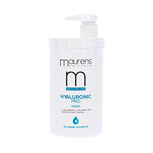 Maurens Mascarilla Superhidratante Hyaluronic Pro, con Ácido Hialurónico y Aceite de Chia, para cabellos secos o resecados por procesos químicos, 970 ml