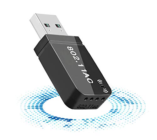 Maxesla Antena Wifi USB, Mini 1200Mbps Adaptador Wifi USB Banda Dual 2.4G/5GHz, Receptor Wifi USB para PC Desktop Laptop Tablet, USB Wifi Soporta Windows 7/8/8.1/10/ Mac OS 10.7-10.12 / Mac OSX, Negro