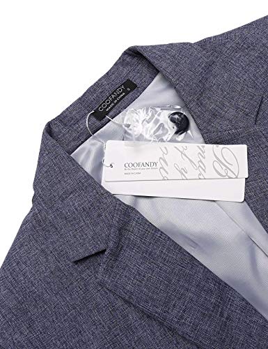 MAXMODA Blazer Hombre Slim Fit Chaqueta Blazer Casual Botón Azul Marino