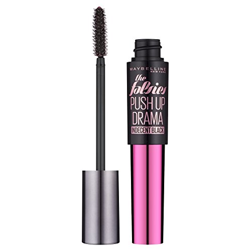 Maybelline Falsies Push Up Drama 004 Indecent Black máscara de pestañas - Máscaras de pestañas (Negro, Rizos, Alargador de pestañas, Voluminizadora, Mujeres, Fuerte, 21 mm, 21 mm)